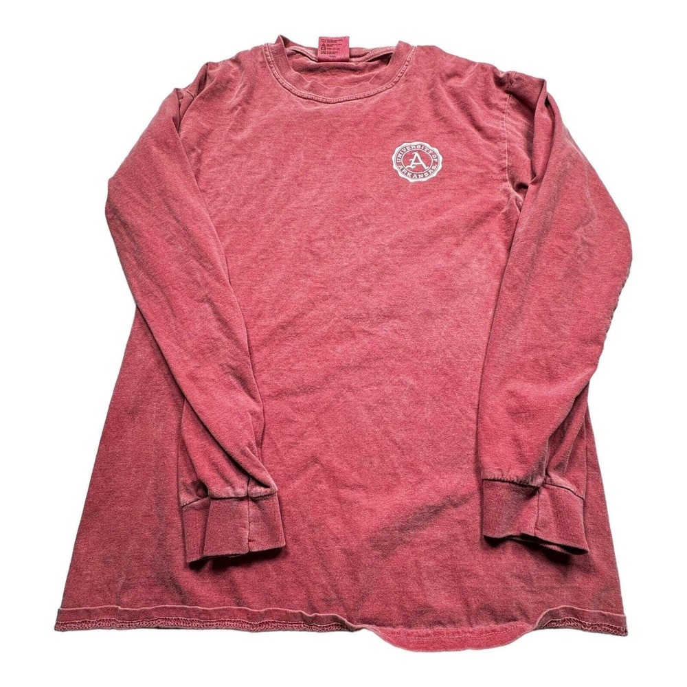 Comfort Colors University of Arkansas Adult Sweatshirt Small Razorbacks Red